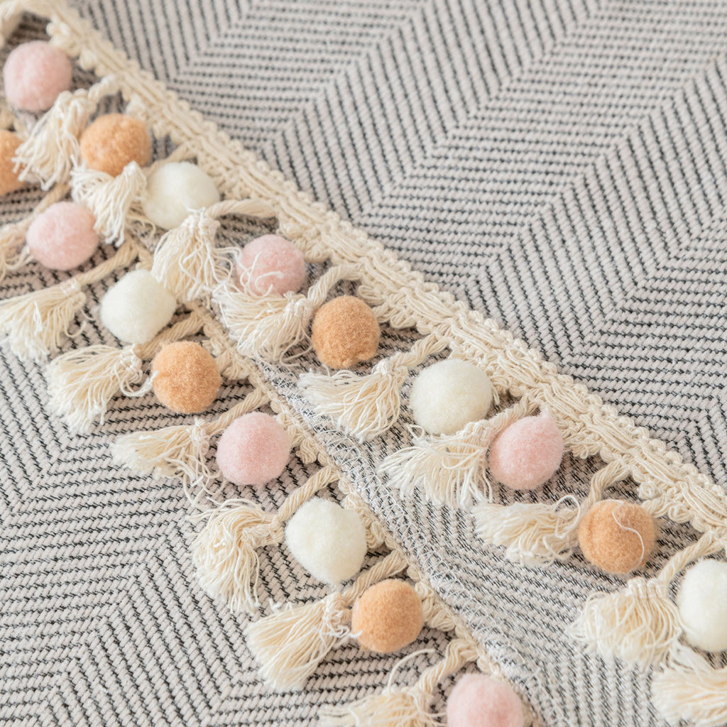 Herringbone Tassel Chenille Sofa Cover for Pet Friendly Homes