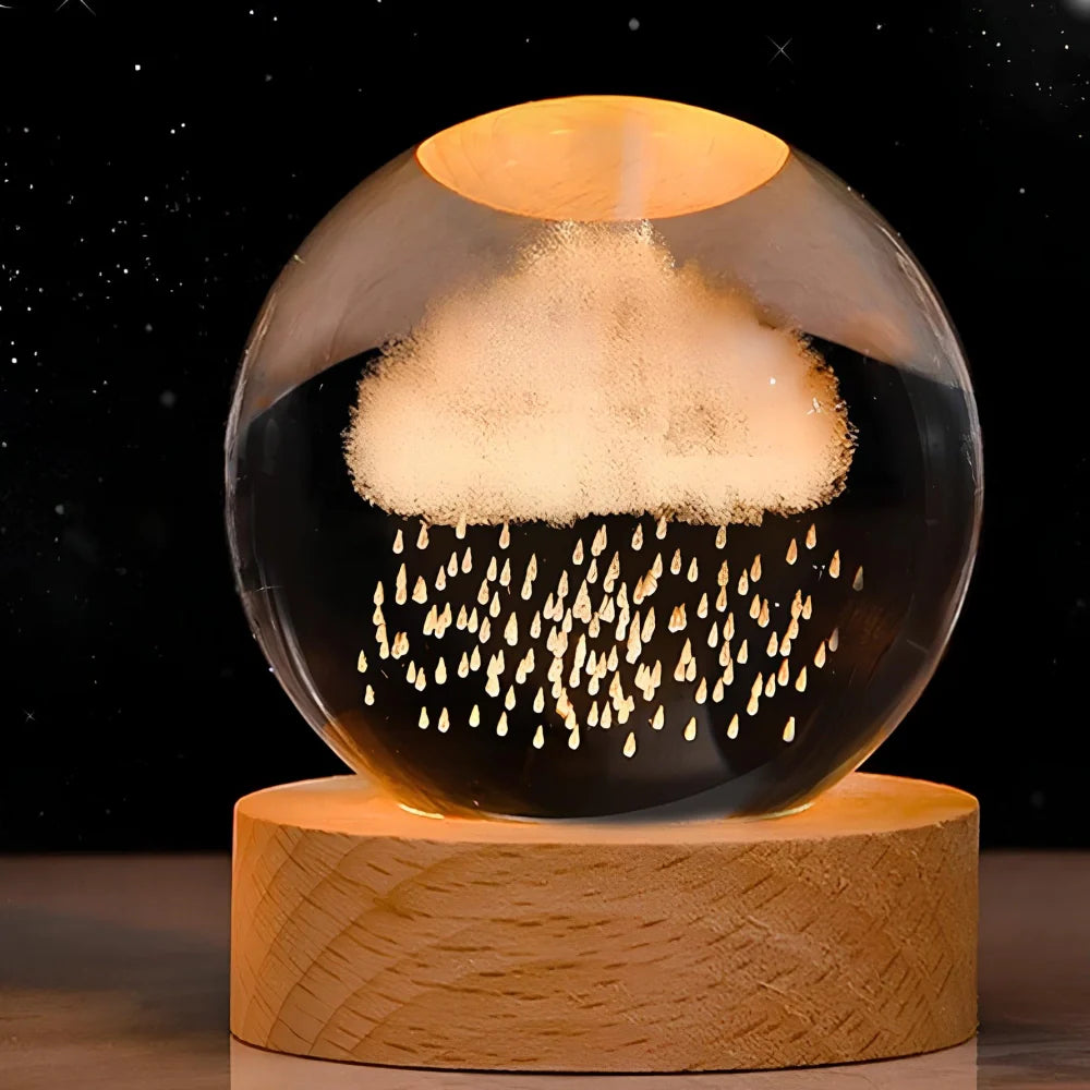 Luminous Crystal Ball LED Night Light USB Lamp