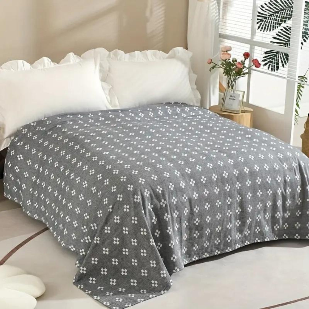 Three Layer Cotton Gauze Comfort Blanket for Bed or Lounge