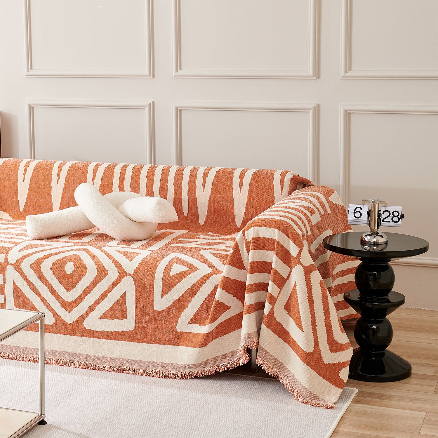 Geometric Boho Sofa Cover for Modern Pet Friendly Living