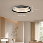 White moon ceiling light casting a soft ambient glow