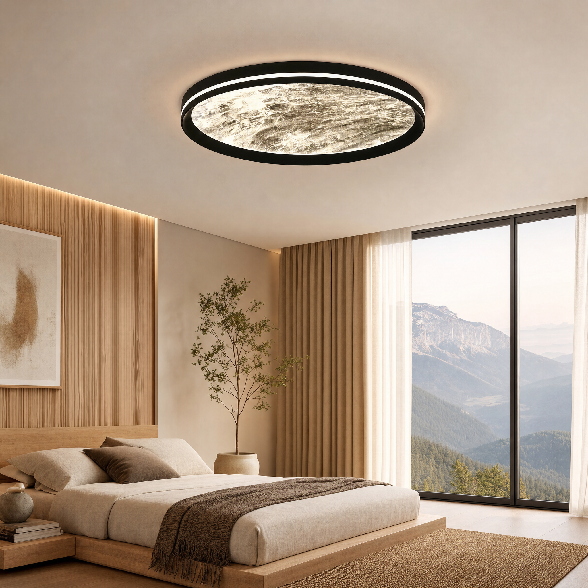 Moon ceiling light with memory function and remote