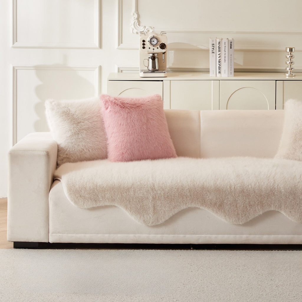 Ultra Soft Scandinavian Fluffy Sofa Cover for Cozy Modern Living