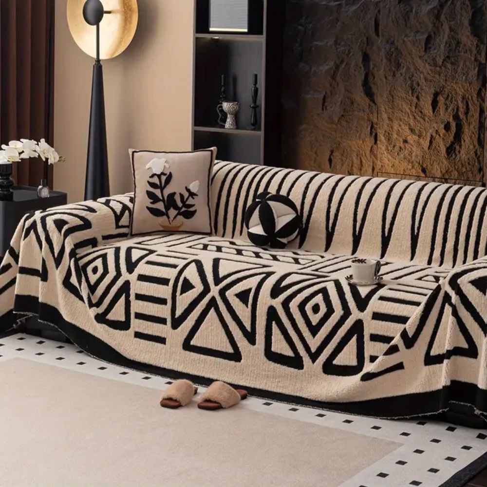 Urban Maze Jacquard Sofa Cover for Modern Living Spaces