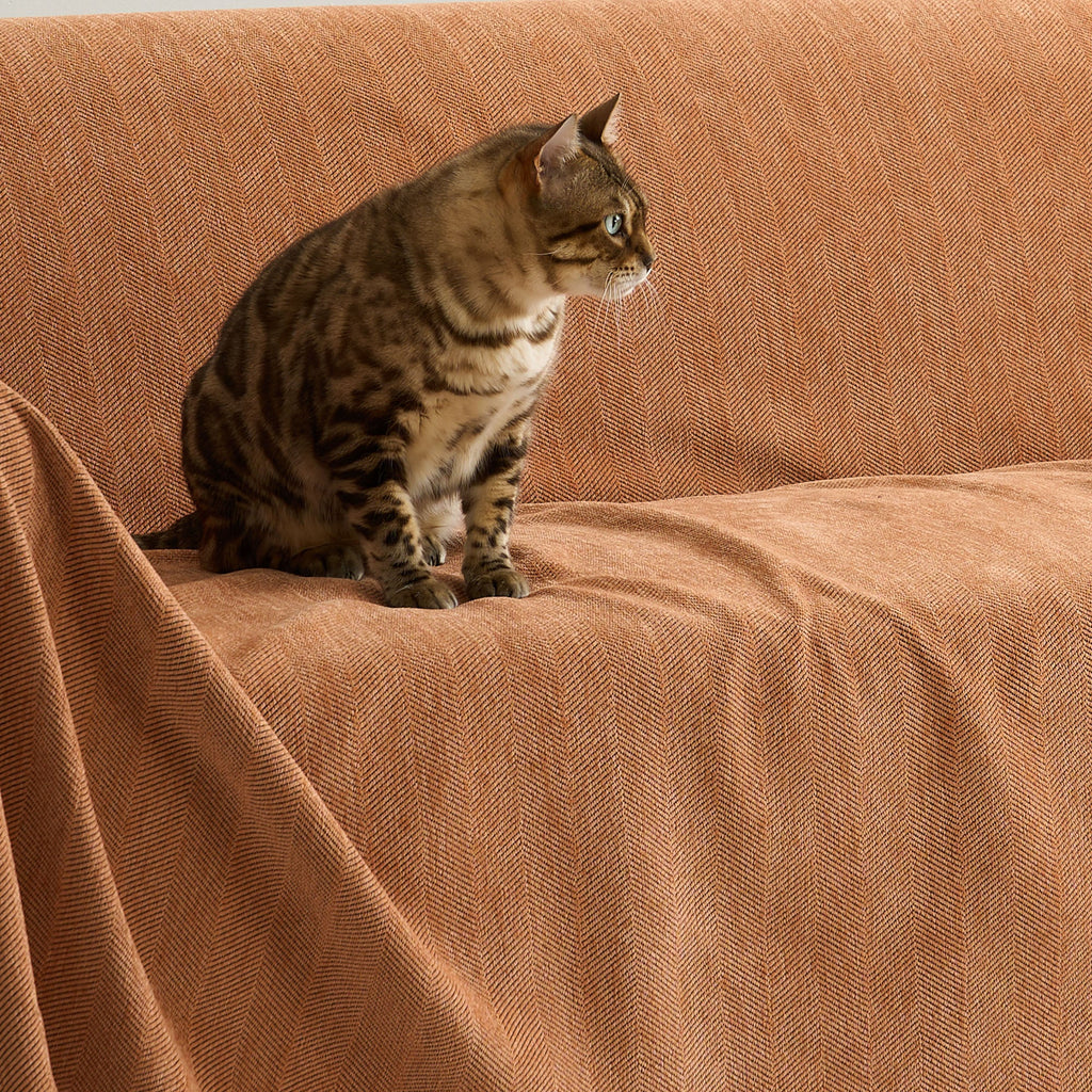 Durable Herringbone Sofa Cover for Modern Pet Friendly Homes