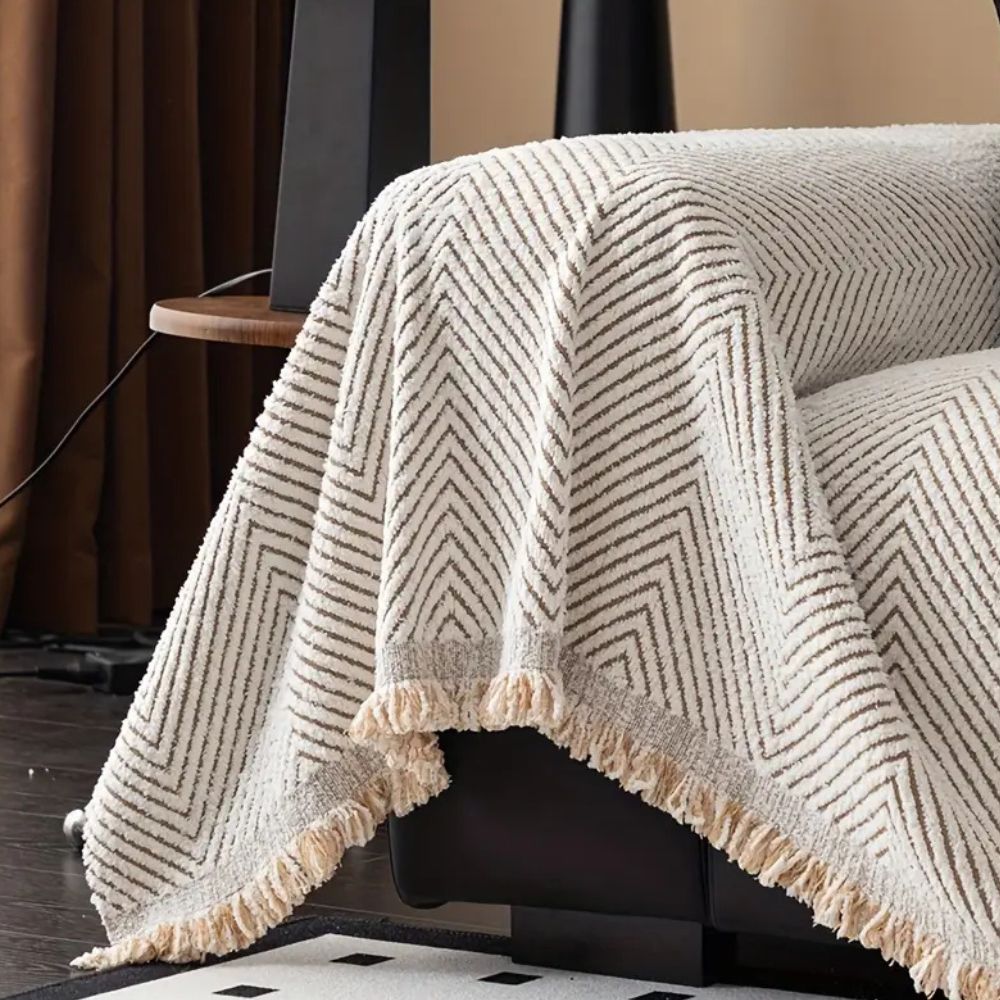 Stripe Herringbone Sofa Cover for Modern Everyday Protection