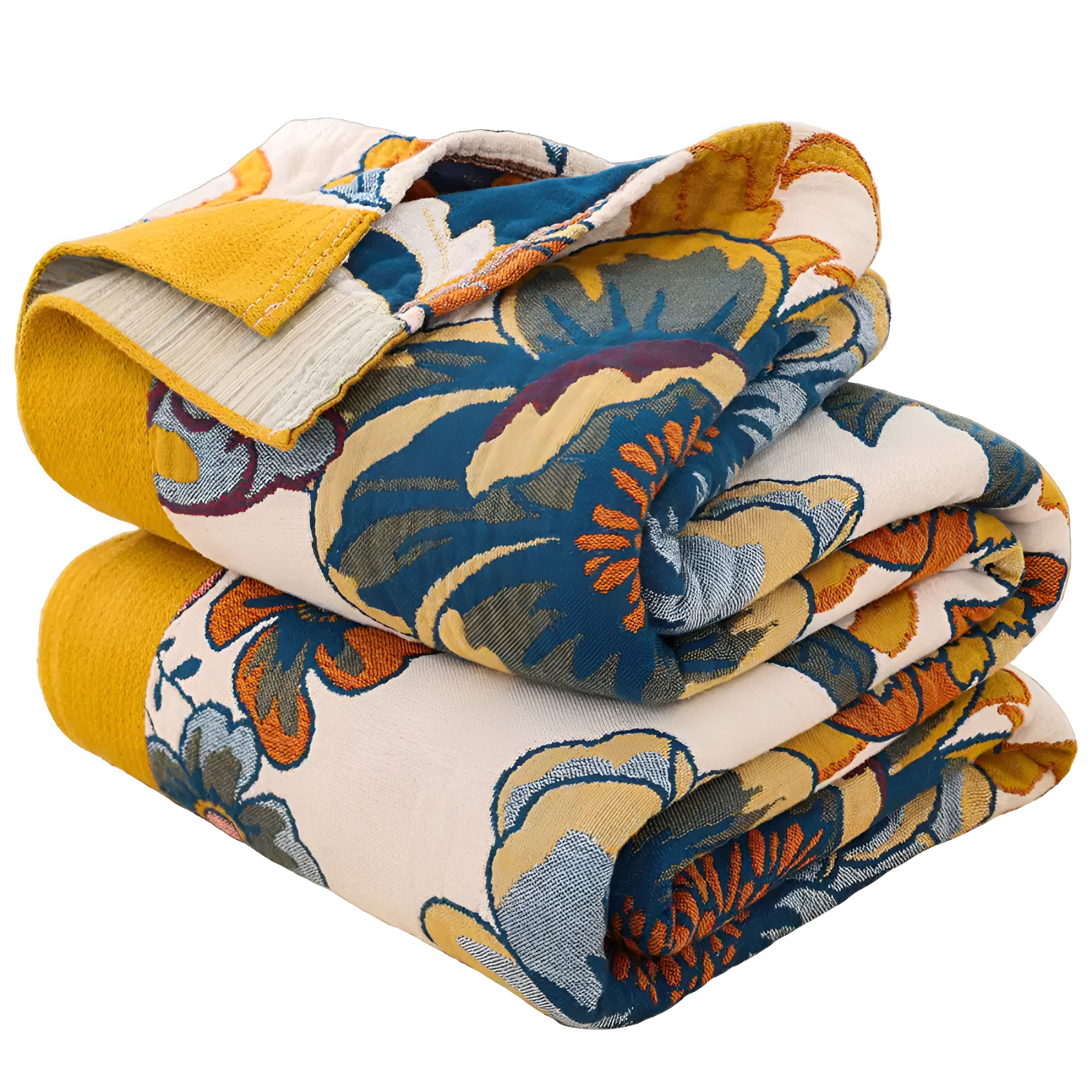 Reversible Cotton Floral Blanket for Layered Home Styling
