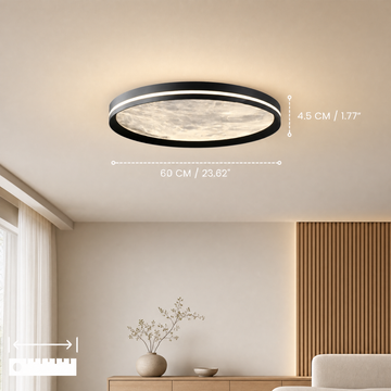 Black moon ceiling light with remote control