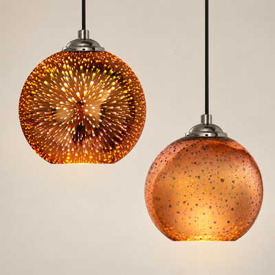 3D Fireworks Glass Pendant Light, Colorful Starburst LED Hanging Lamp, Adjustable Chain, Kitchen Island Light