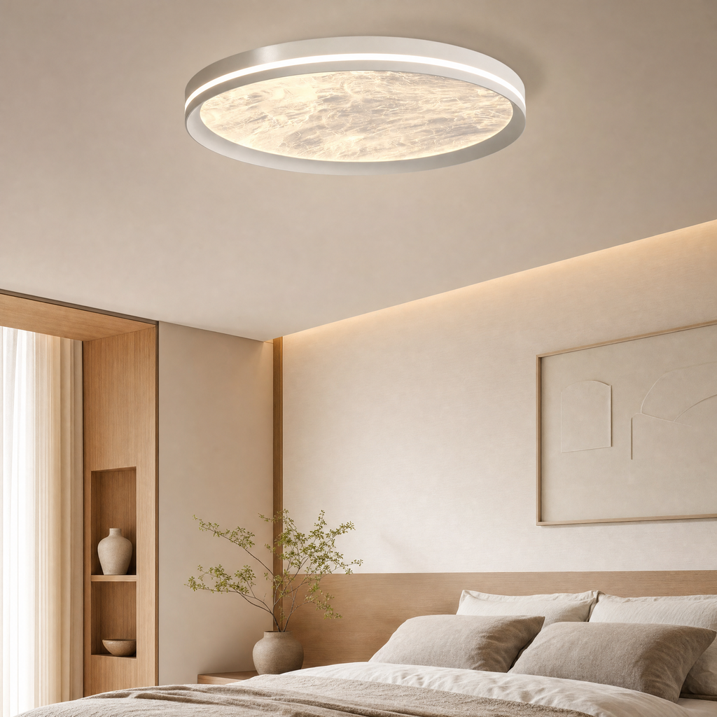 Moon ceiling light creating a soft cozy ambiance