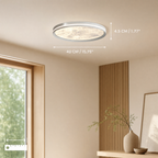 Nordic moon-inspired ceiling light in a minimalist bedroom