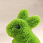 Decorative Moss Bunny Figurine Garden Style Home Decoration