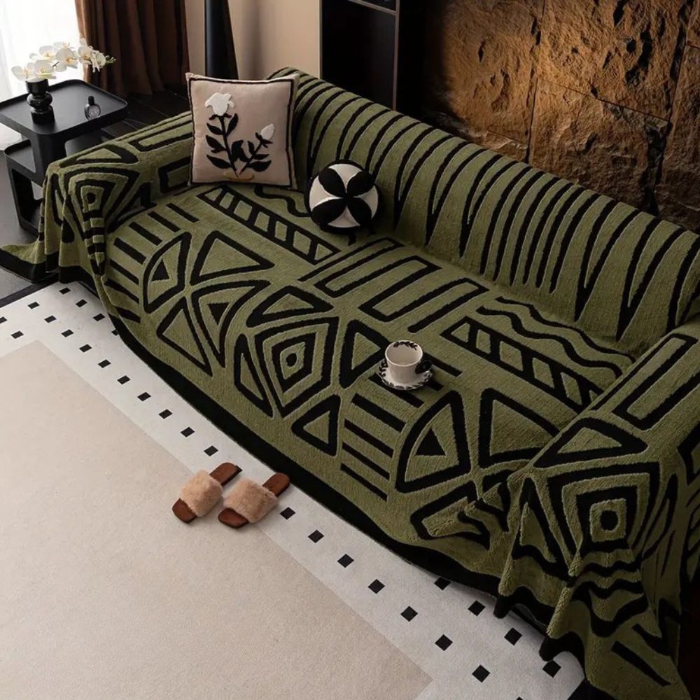 Urban Maze Jacquard Sofa Cover for Modern Living Spaces