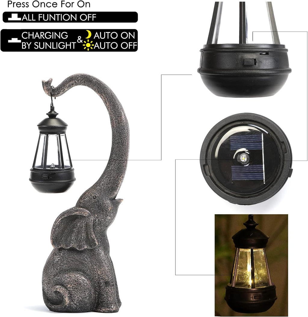 Enchanted Elephant Solar Garden Lamp