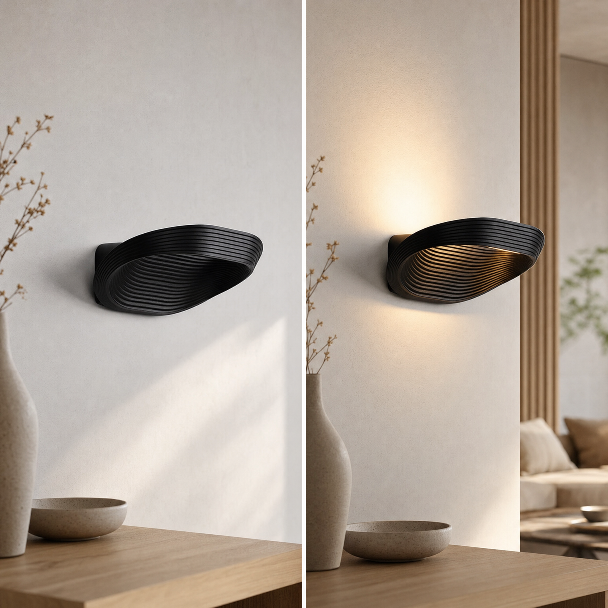 Geometric wall sconce key features: LED and rotatable light direction