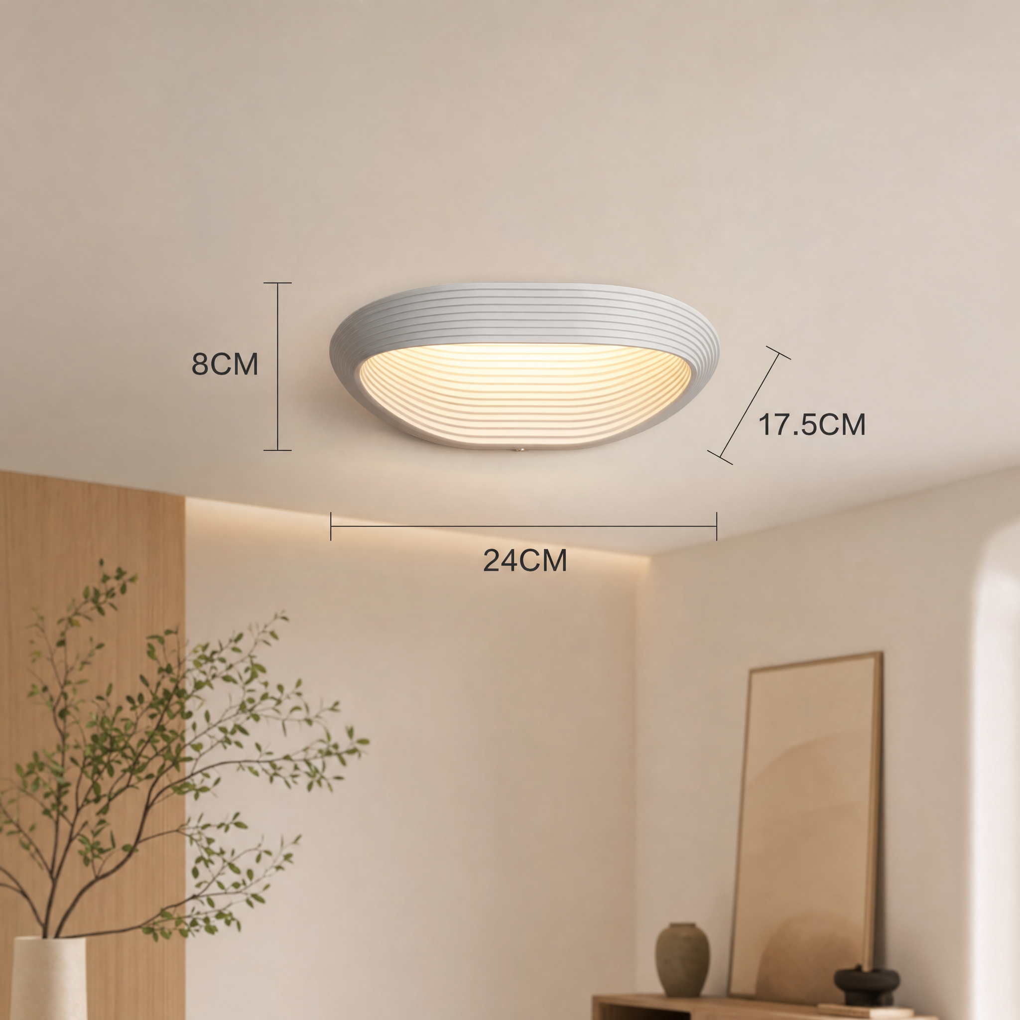Black geometric wall sconce with warm white LED light