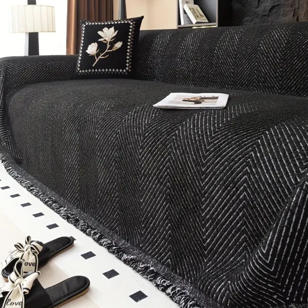 Stripe Herringbone Sofa Cover for Modern Everyday Protection