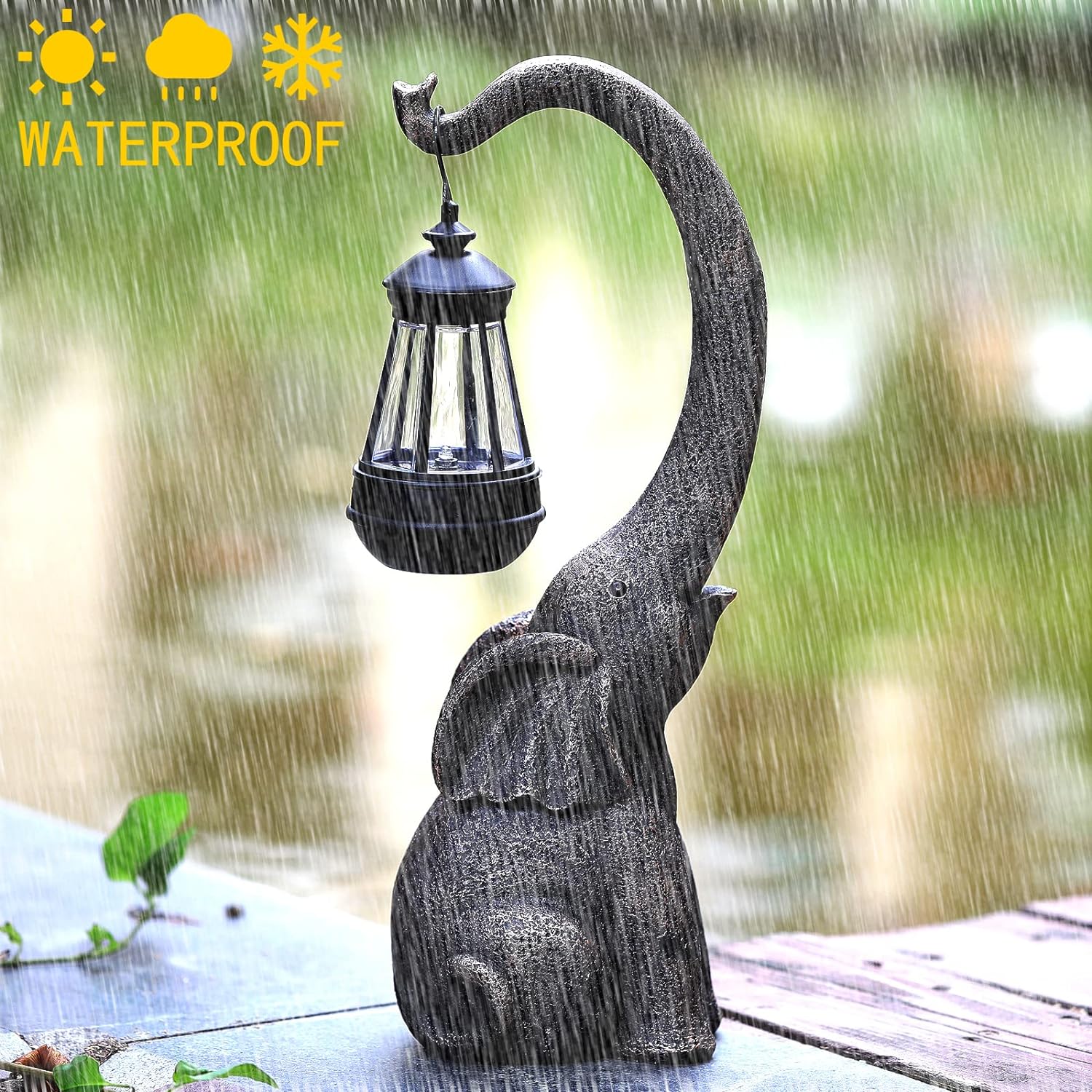 Enchanted Elephant Solar Garden Lamp