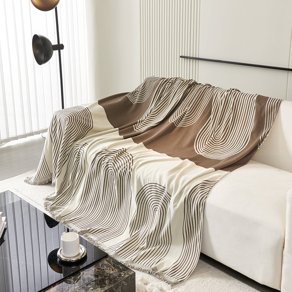 Arch Pattern Chenille Sofa Cover with Soft Textured Weave