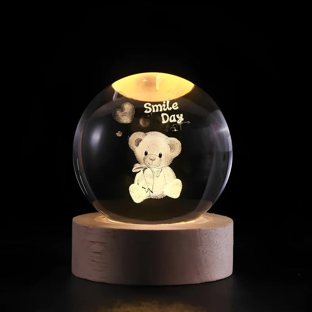 Luminous Crystal Ball LED Night Light USB Lamp
