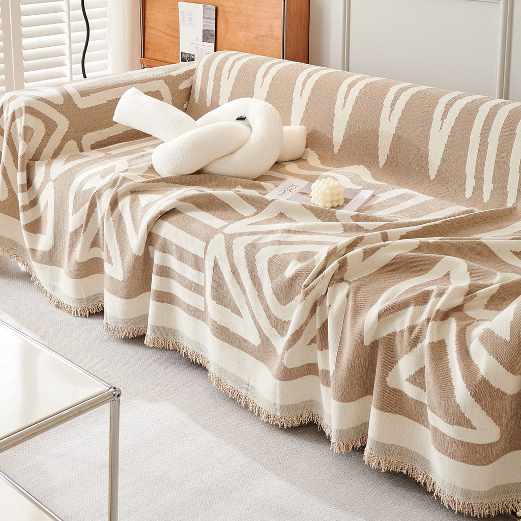 Geometric Boho Sofa Cover for Modern Pet Friendly Living