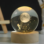 Luminous Crystal Ball LED Night Light USB Lamp