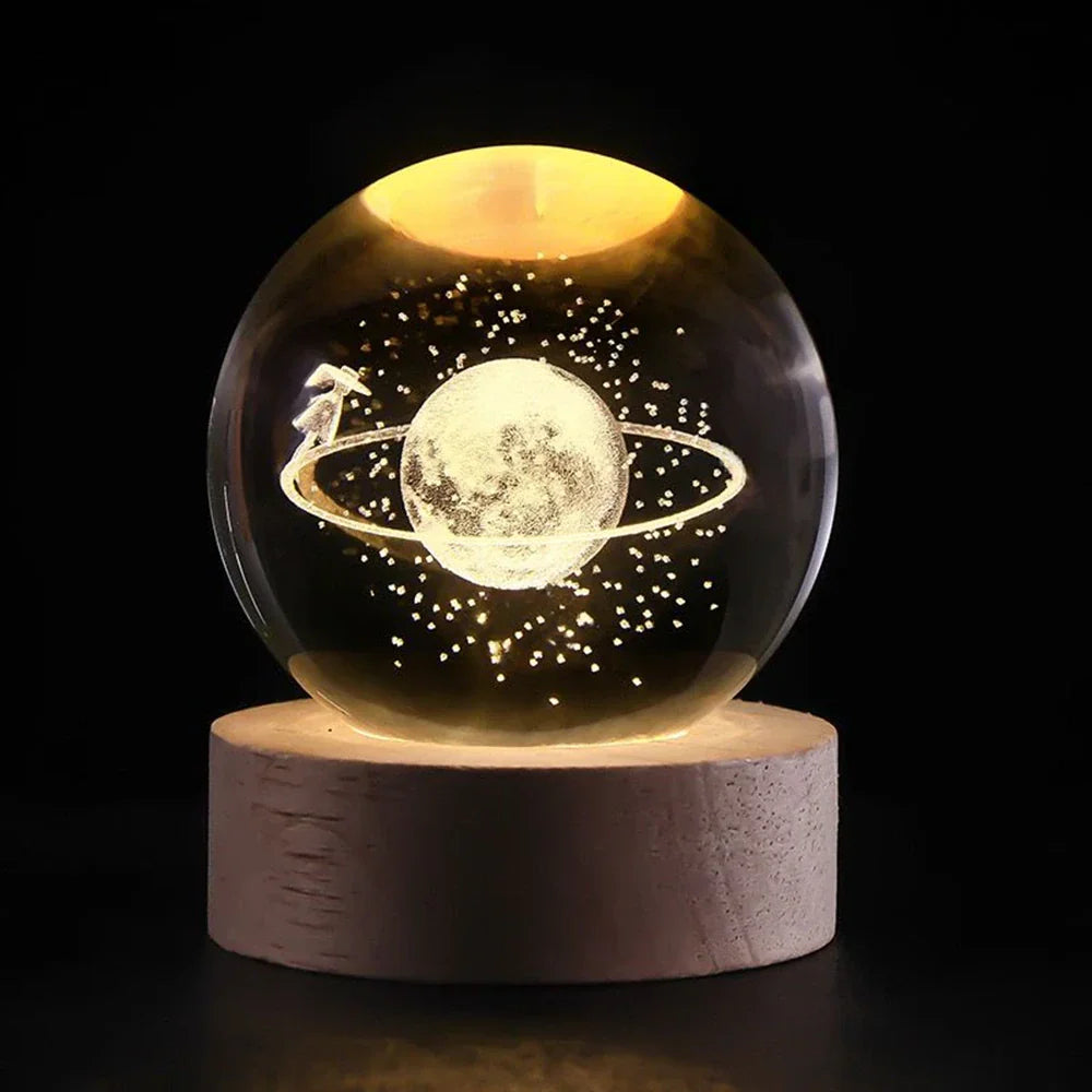 Luminous Crystal Ball LED Night Light USB Lamp