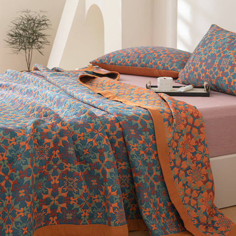 Reversible Six Layer Organic Cotton Quilt for All Seasons