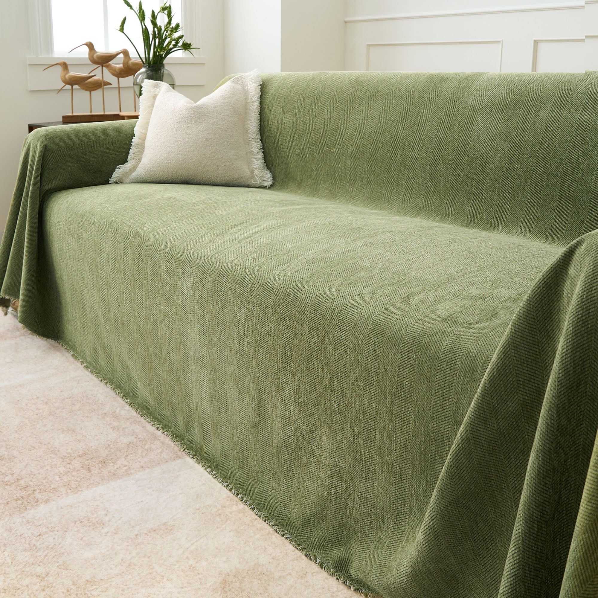 Durable Herringbone Sofa Cover for Modern Pet Friendly Homes