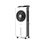 Evaporative air cooler with remote control and 12-hour timer