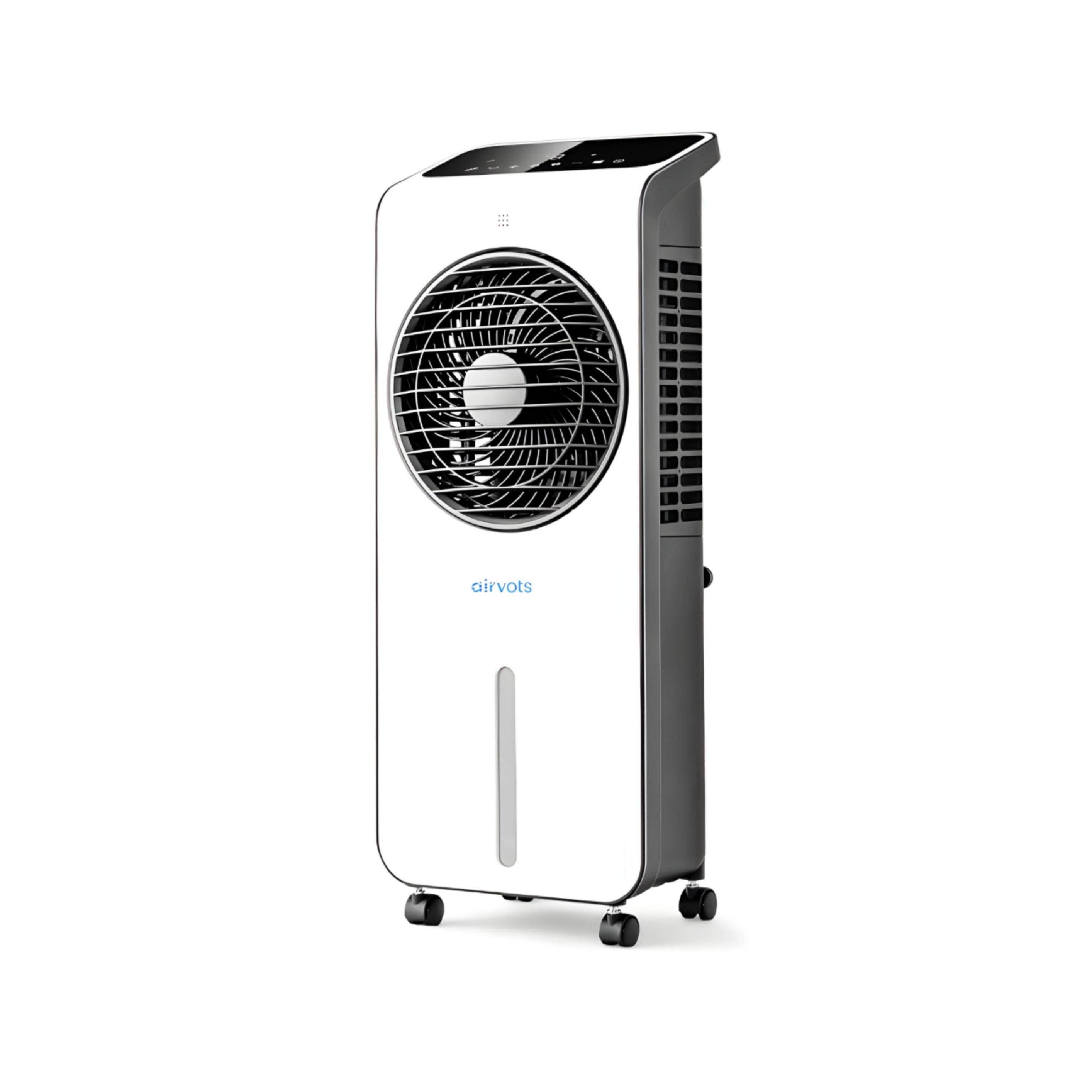 Evaporative air cooler with remote control and 12-hour timer