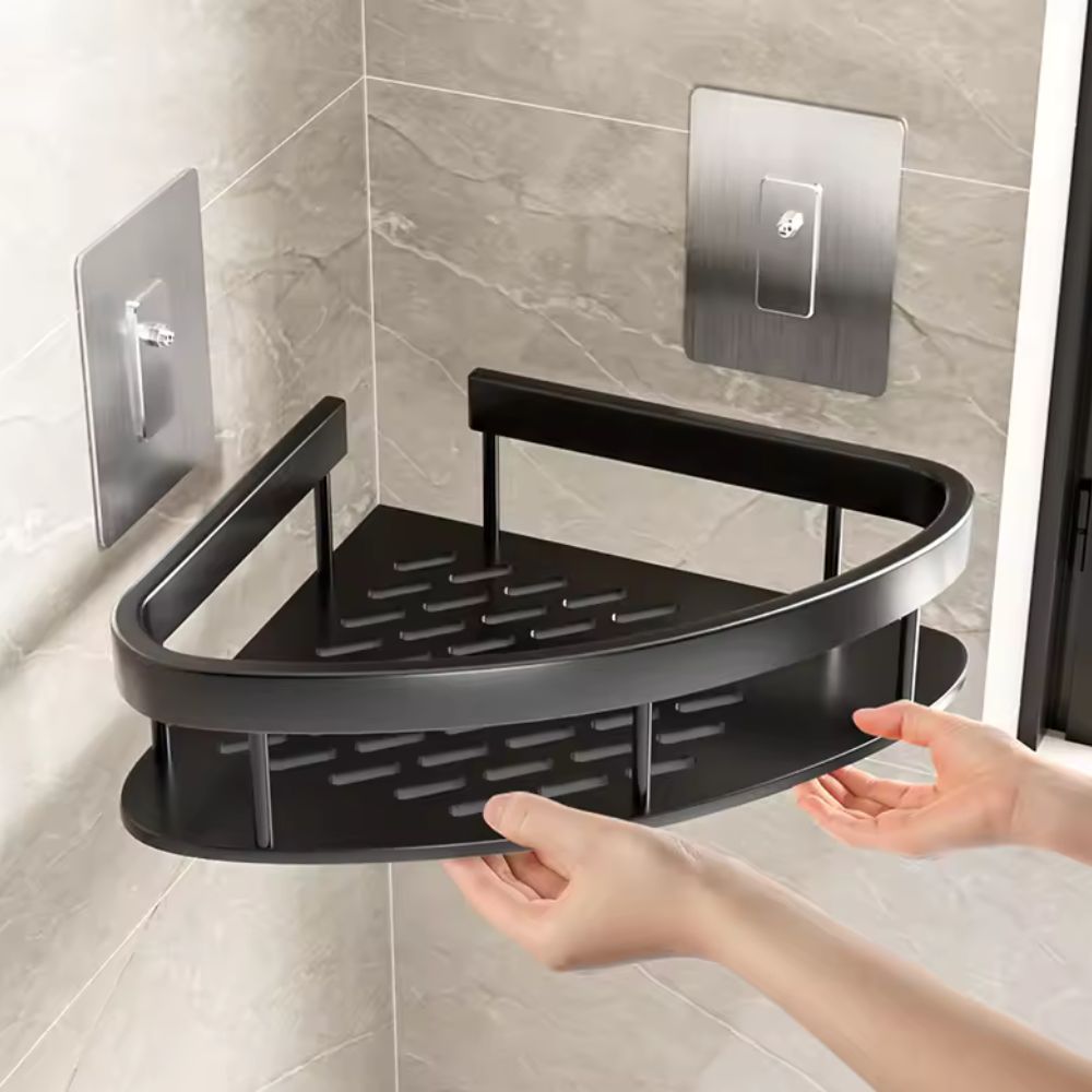 Aluminum Shower Caddy Wall Mounted Bathroom Shelf