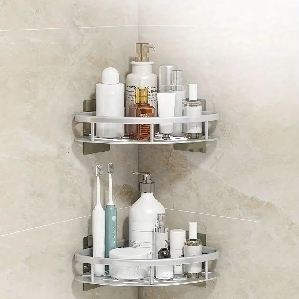 Aluminum Shower Caddy Wall Mounted Bathroom Shelf