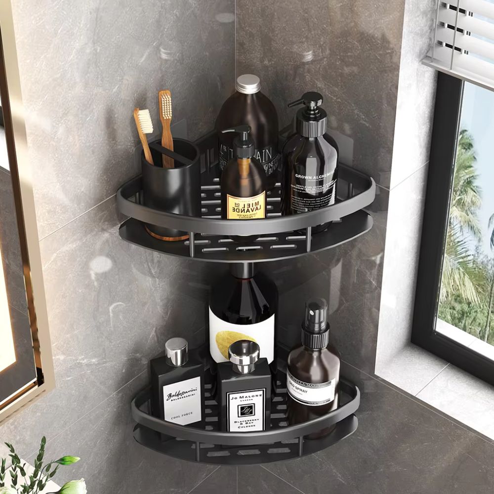 Aluminum Shower Caddy Wall Mounted Bathroom Shelf