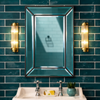 Art Deco Wall Sconce Light with Antique Brass Finish | Elegant Illumination for Bathrooms and Living Spaces