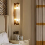 Art Deco Wall Sconce Light with Antique Brass Finish | Elegant Illumination for Bathrooms and Living Spaces