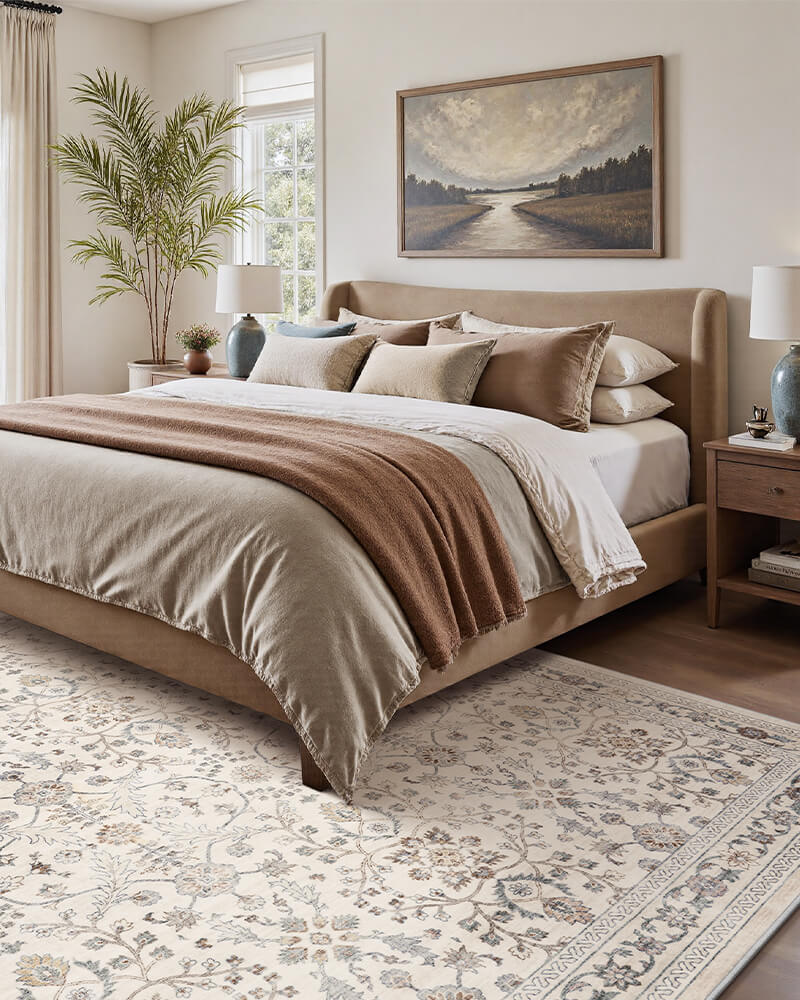 Aster Collection | Washable Area Rug with Non-Slip Backing | Cozy Living Room Comfort