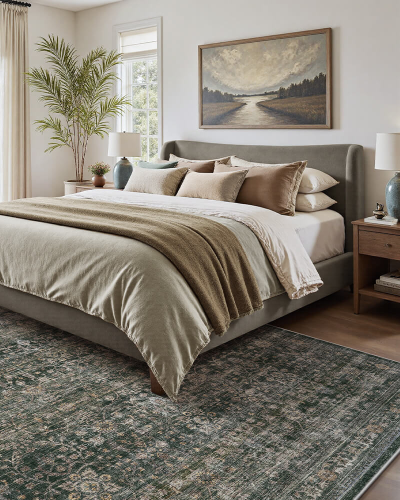 Aster | Washable Area Rug with Non-Slip Backing | Eco-Friendly Comfort for Living Room