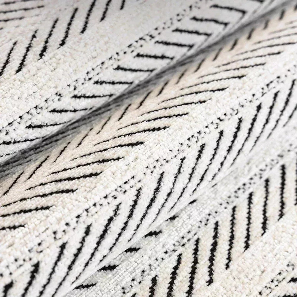 Herringbone Scallop Edge Sofa Cover for Elegant Living