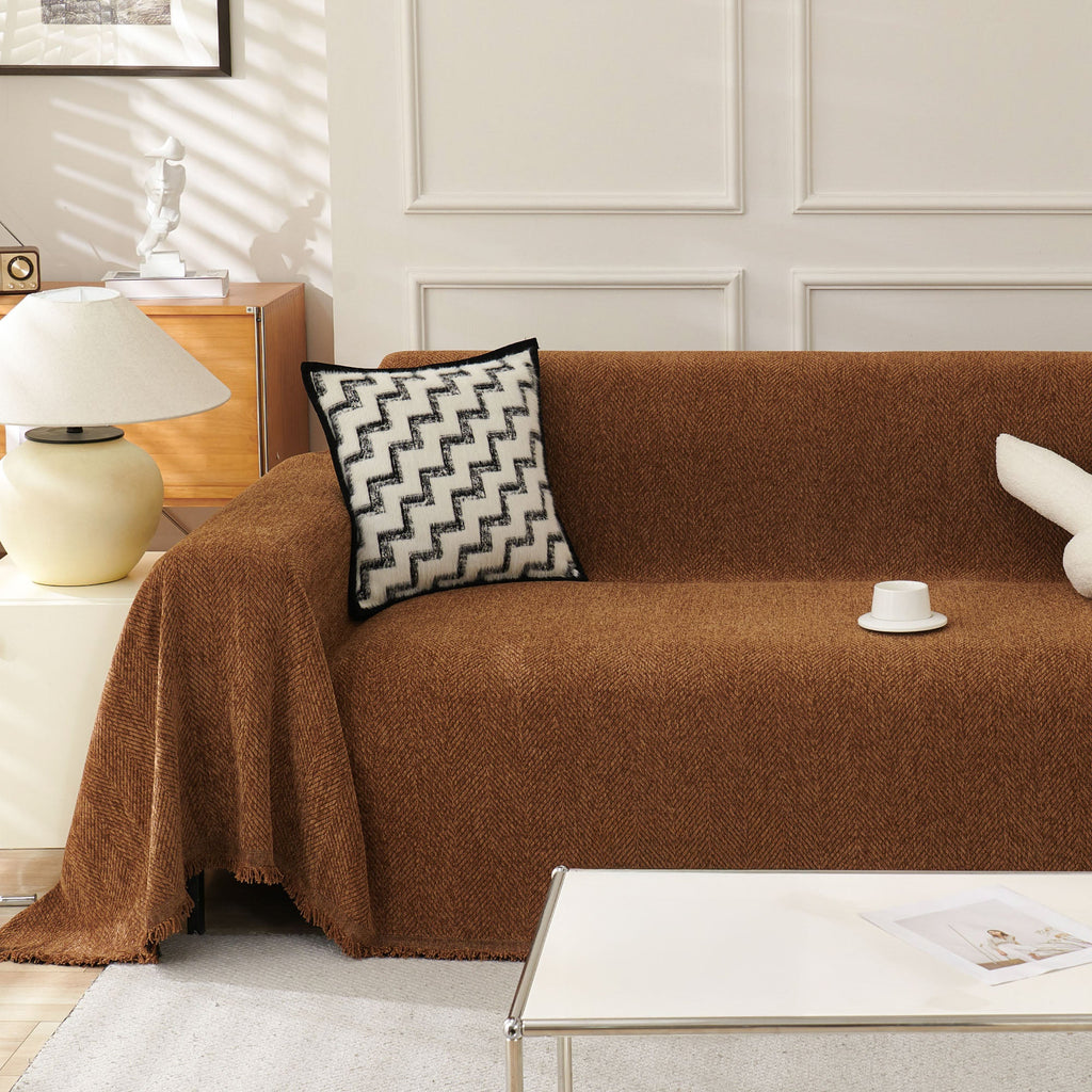 Soft Breathable Herringbone Sofa Cover for Modern Cozy Living