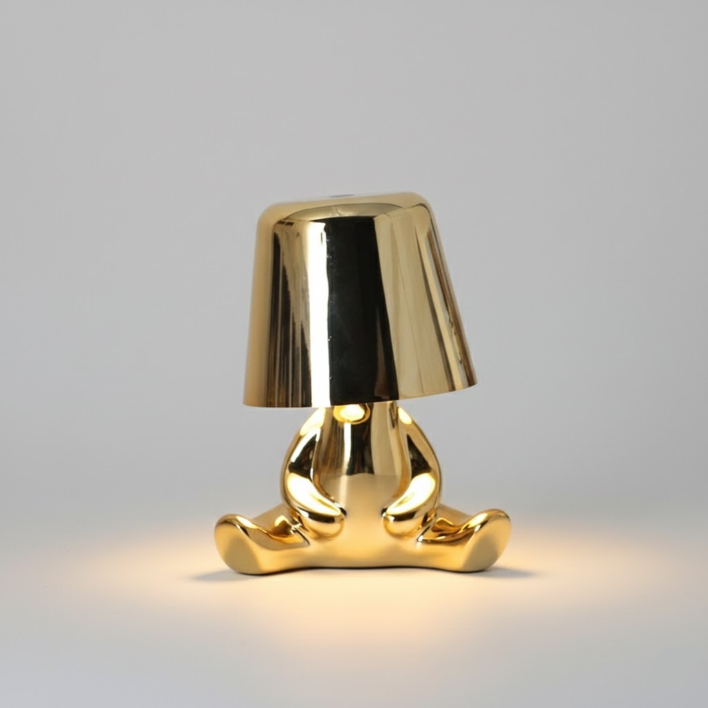 Modern Gold Figure Table Lamp Rechargeable LED Light