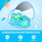Baby Swim Float Canopy | UPF50+ Sun Protection with Safety Features | Fun and Secure Water Experience for Infants