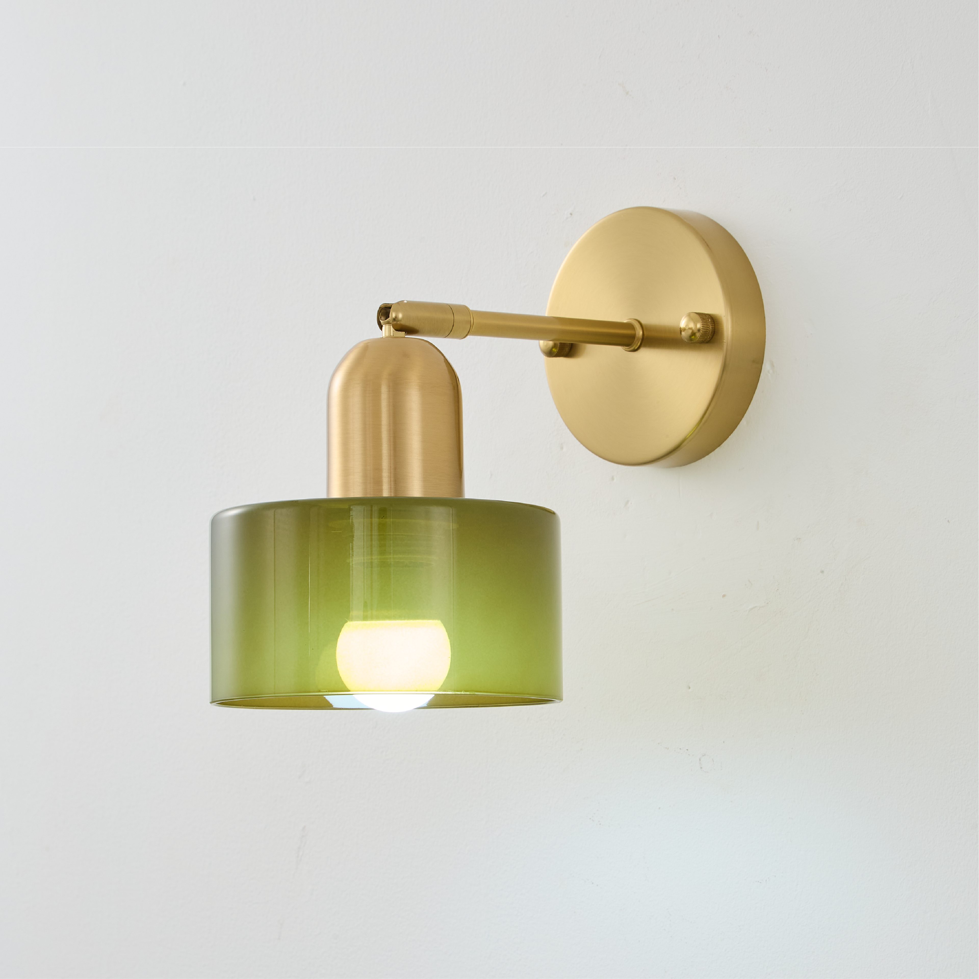 Bauhaus Collection | Colored Glass Wall Sconce Lighting with Minimalist Design | Contemporary Wall Lamp for Warm Ambiance
