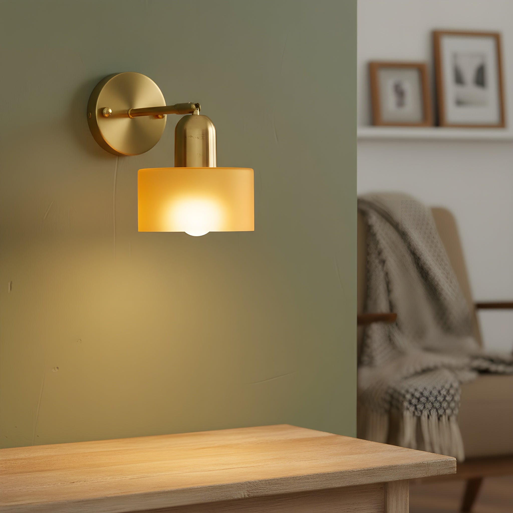 Bauhaus Collection | Colored Glass Wall Sconce Lighting with Minimalist Design | Contemporary Wall Lamp for Warm Ambiance