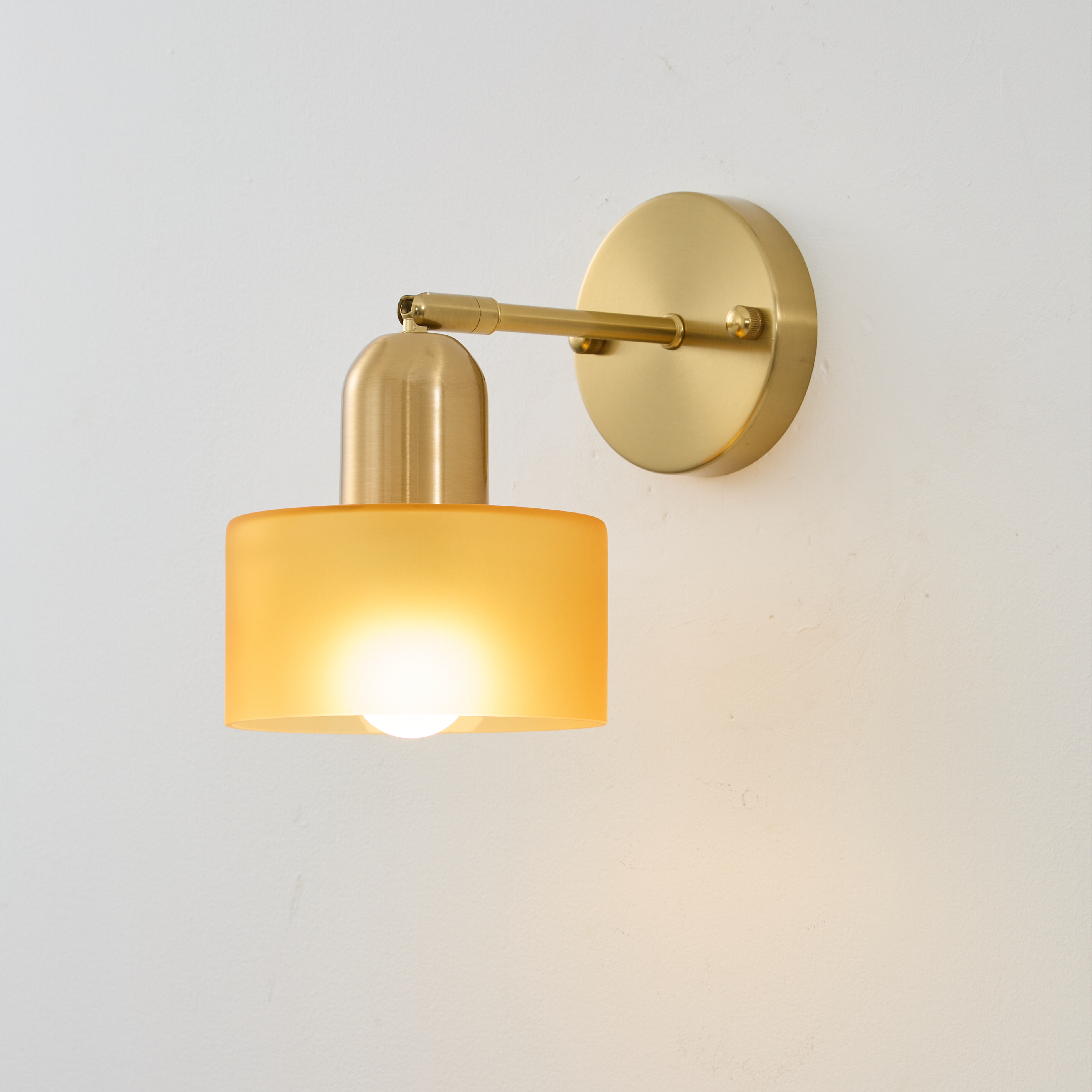 Bauhaus Collection | Colored Glass Wall Sconce Lighting with Minimalist Design | Contemporary Wall Lamp for Warm Ambiance