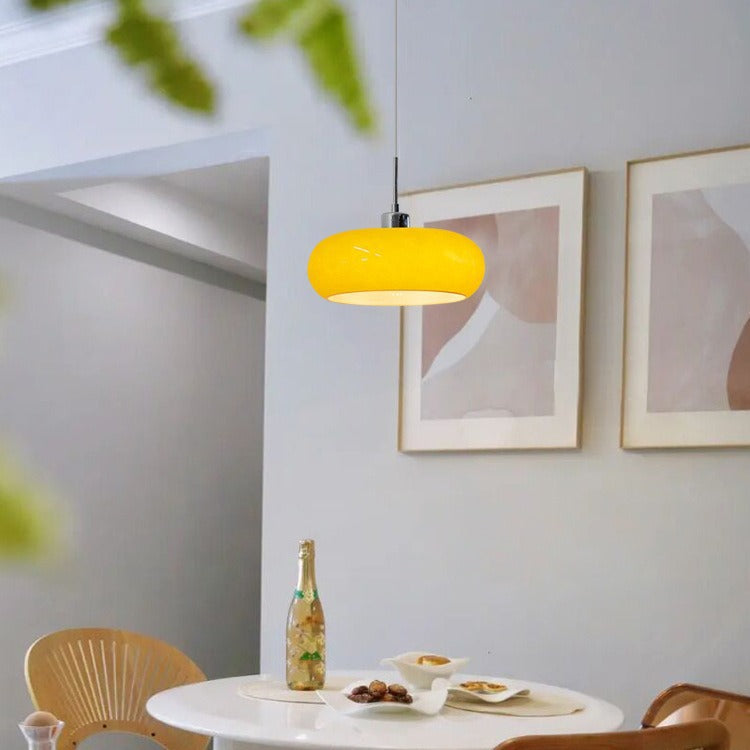 Bauhaus Collection | Glass Pendant Light with Geometric Design | Adjustable Height for Modern Kitchen Lighting