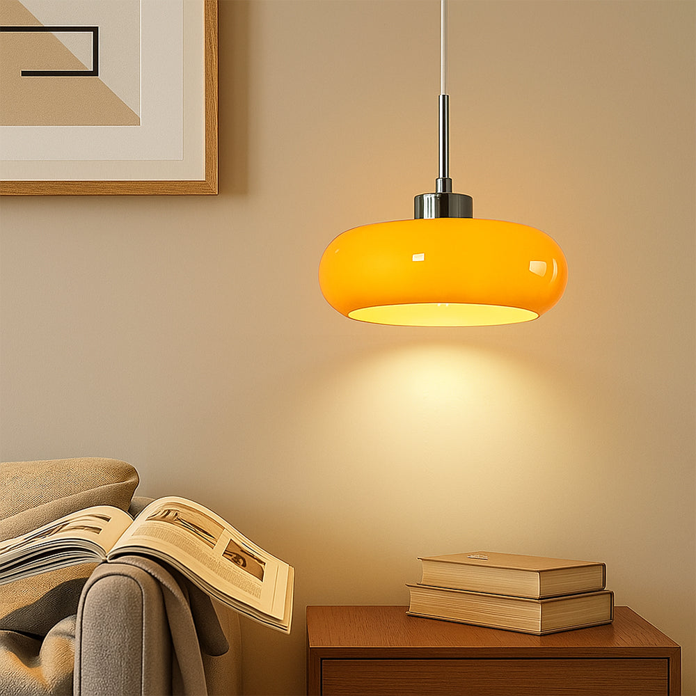 Bauhaus Collection | Glass Pendant Light with Geometric Design | Adjustable Height for Modern Kitchen Lighting