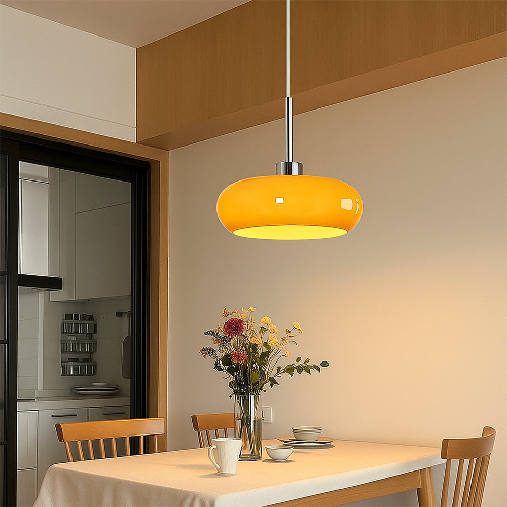 Bauhaus Collection | Glass Pendant Light with Geometric Design | Adjustable Height for Modern Kitchen Lighting