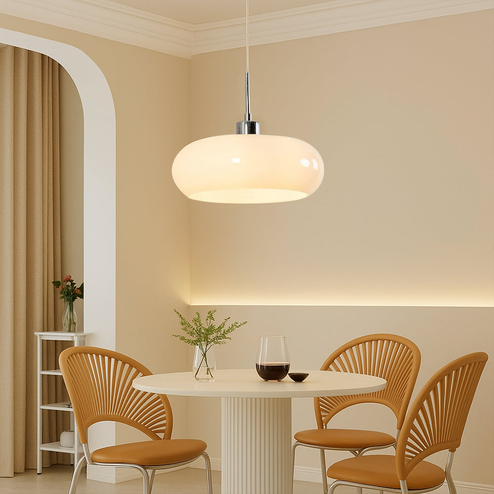 Bauhaus Collection | Glass Pendant Light with Geometric Design | Adjustable Height for Modern Kitchen Lighting