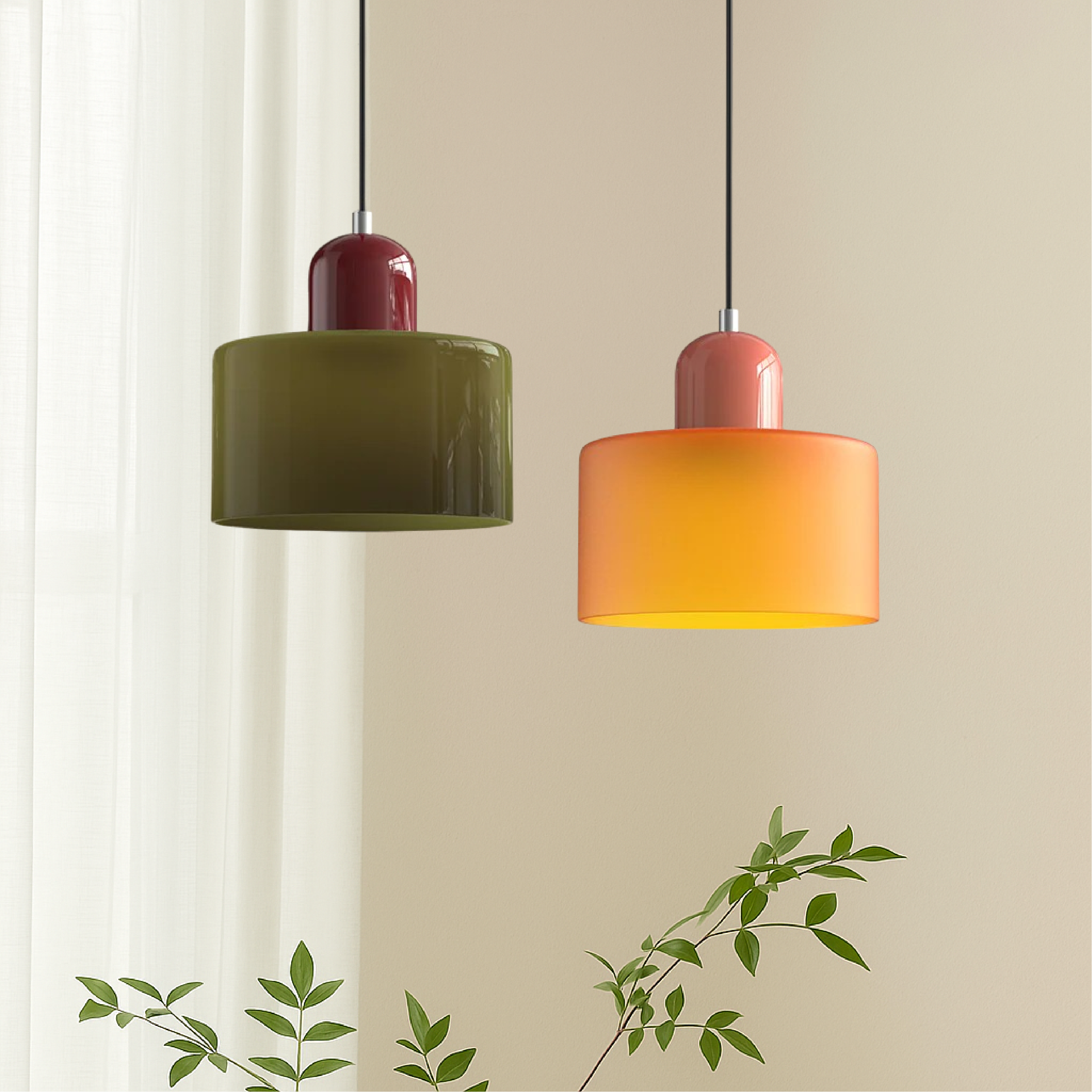 Bauhaus Collection | Pendant Lighting with Geometric Design | Elegant Hanging Lights for Modern Kitchen Island